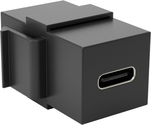 Keystone Duvar Plakaları için USB Adaptörü, USB C Dişi x USB C Dişi, Standart 3.2 Gen 1, Siyah