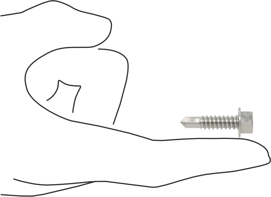 Paslanma ve Aşınmaya Dayanıklı Alaşımlı Çelik Delme Vidaları, Flanşlı, Altıköşe Başlık, 1/4" Boyut, 1" Uzunluk