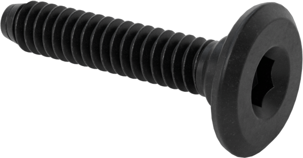 Ahşap için Bağlama Vidaları, Siyah Oksit, 10-24, 7/8" Diş Uzunluğu, 1.000" Uzunluk, 0.519" Başlık