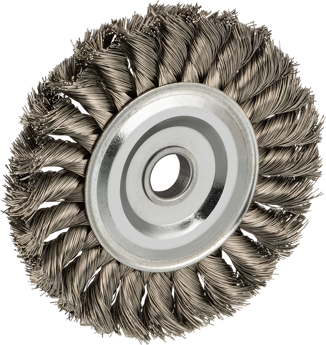 Güçlü Temizleyici Paslanmaz Çelik Tekerlek Fırçası, Hızlı, CNC Makineleri için, 4" Çap 1/4" Kalınlıkta Fırça — 4", 3⁄8", 1⁄2", Alüminyum,…