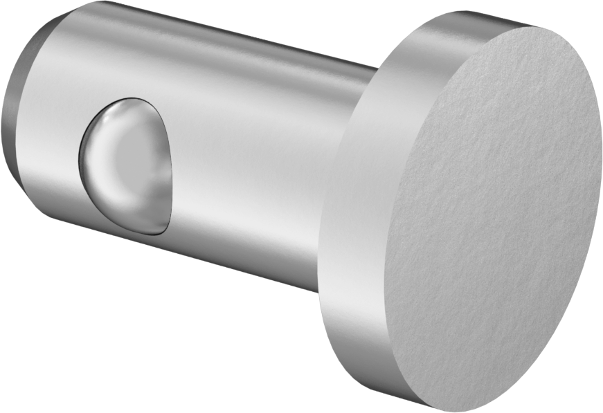 Düz Başlı Hızlı Açma Pimleri, Çinko Kaplamalı Karbon Çelik, 6 mm Çap, 6 mm Kullanılabilir Uzunluk