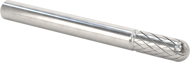 3/16" Çaplı Şaftlı Karbür Freze Ucu, Yuvarlak Silindir, Anma Numarası SC-81, Çift Kesimli Diş — Silindir, 3⁄16", 3⁄16"
