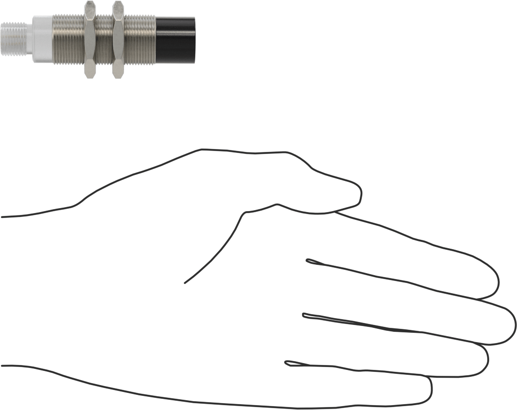 Uzun Mesafeli Metal Nesne Yakınlık Anahtarı, AC, 3 Kutuplu Mikro M12 Konektörli Çıkıntılı, 18 mm Çap
