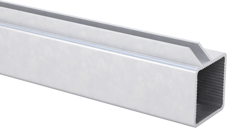 Pres Geçmeli Çerçeve Bağlantı Elemanı, Hızlı Açılır Ray, Tek Yivli, 1" Yükseklik x 1" Genişlik — Ray, Alüminyum, 1"