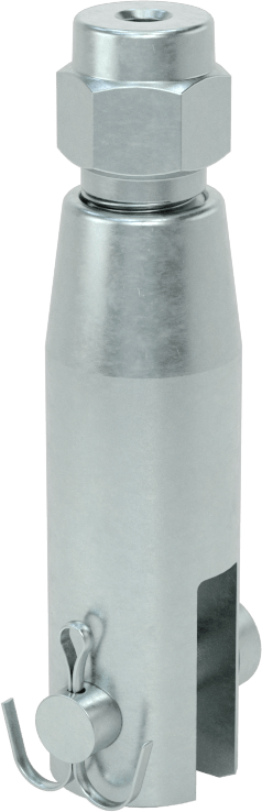 Kaldırma için Plug-Lock Tel Halat Bağlantı Parçası, Çinko Kaplı Çelik, Çatal Uç, 3/64" ila 1/16" Halat Çapı için