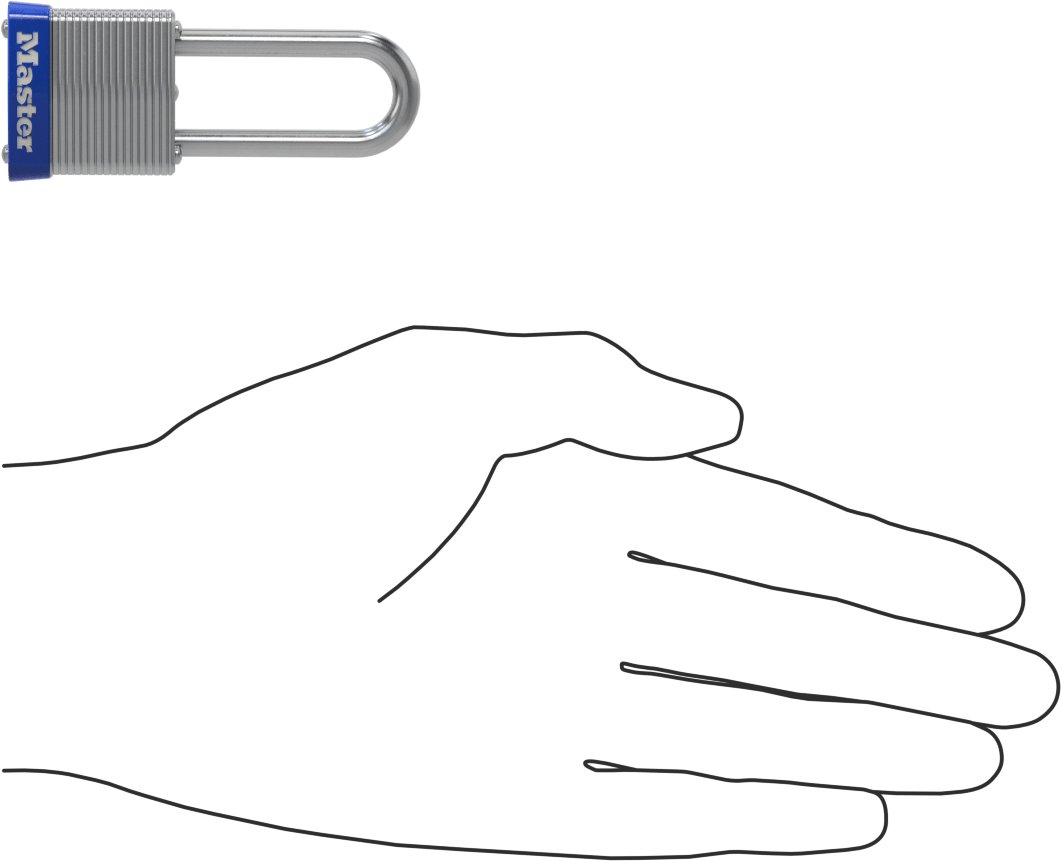 Ekstra Açıklıklı Ana Anahtarlı Asma Kilitler, 1-1/2" Dikey ve 1/2" Yatay Boşluk