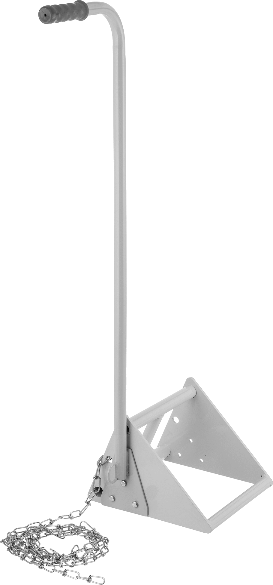 Uzatılmış Saplı Tekerlek Takozu, Toz Boyalı Çelik, 9-1/2" Uzunluk — OSHA Compliant 29 CFR 1910.178, OSHA Standard, 30,000 lb., 1