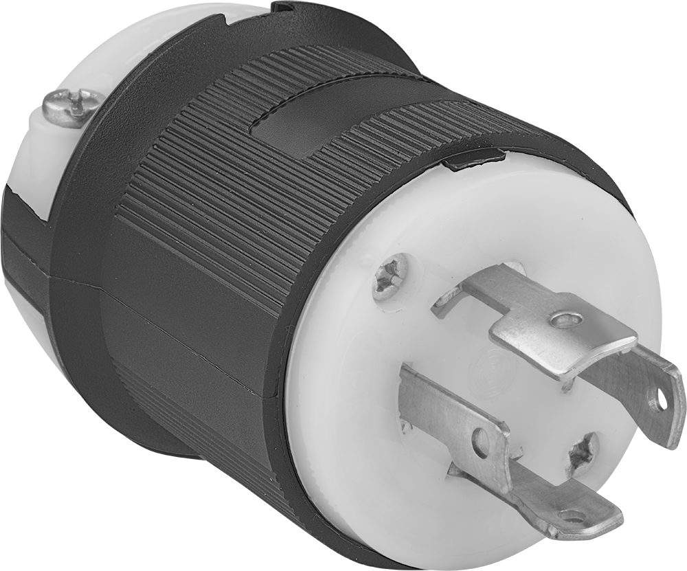 Premium Dönme Kilitli Konektör, Dört uçlu fiş, Topraklanmamış, NEMA L19-30 — 277V AC/480V AC, 30A, Erkek