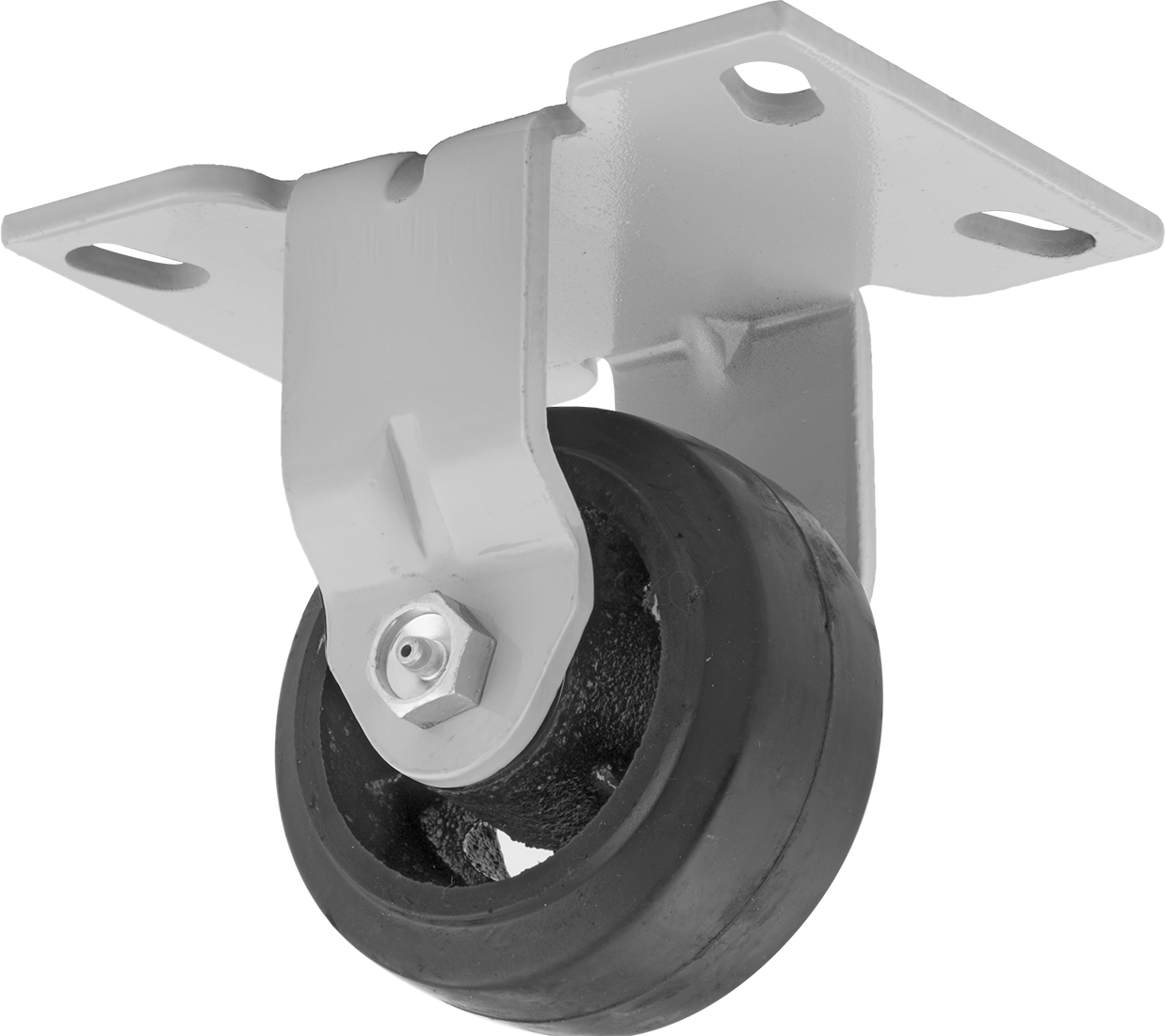 6-1/, 4" x 4-1/2" Plakalı Mauler Tekerlek, 4 inç Çapında Kauçuk Tekerlekli Sert