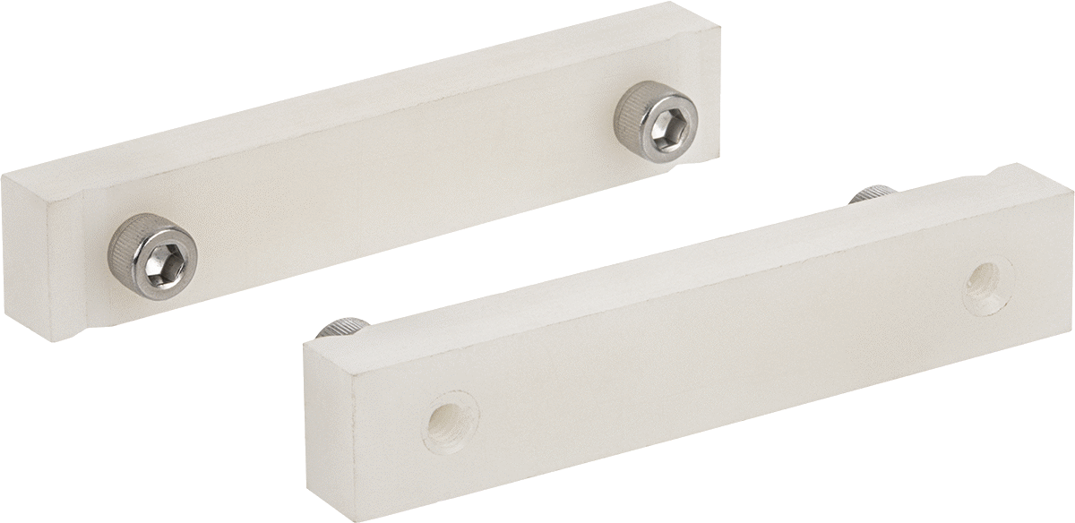 Tezgah Mengene için Yost Çeneleri, Düz, Naylon, Pürüzsüz, 4" Genişlik x 1" Yükseklik x 1/2" Kalınlık