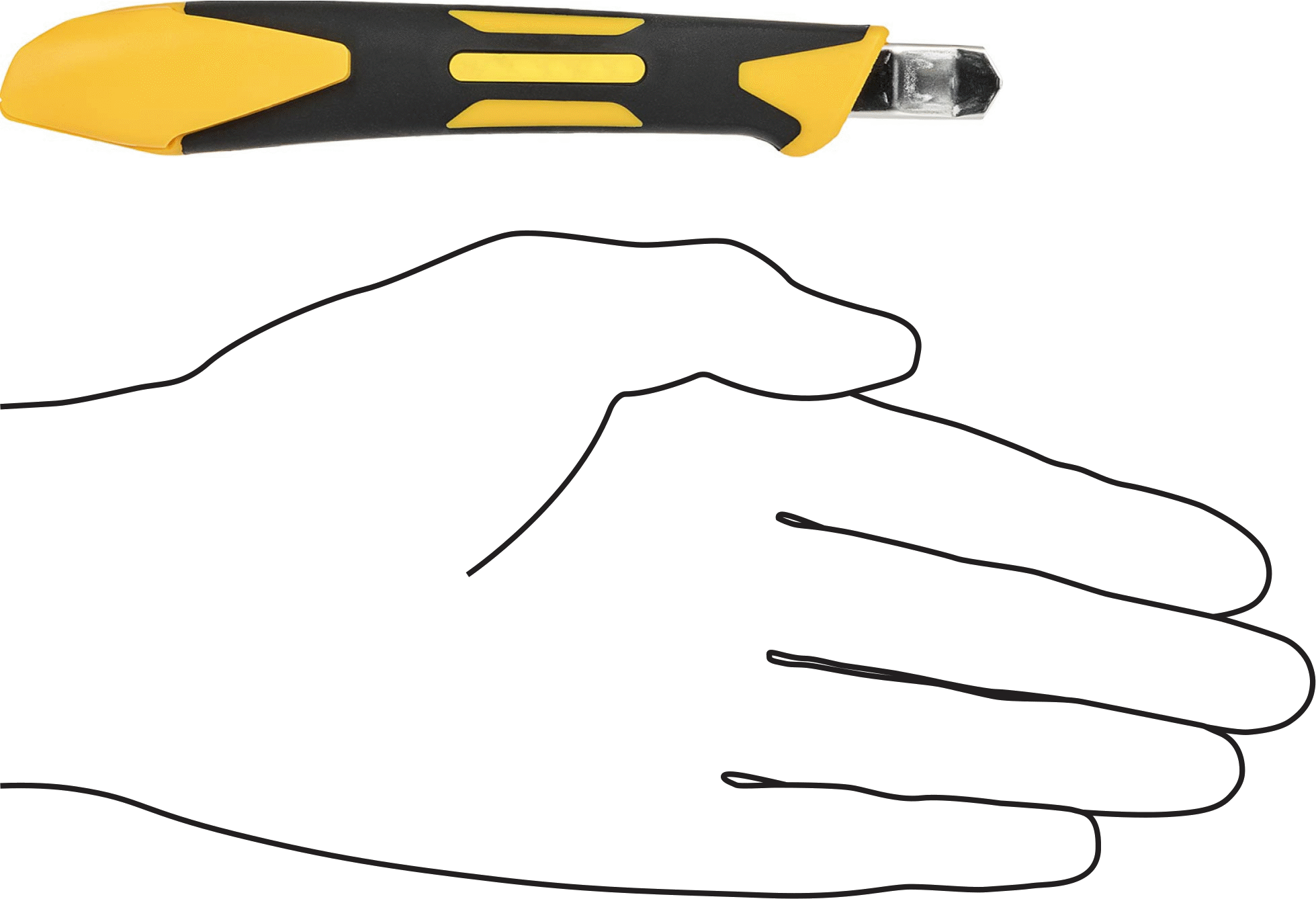 Kimyasallara Dayanıklı Koparılabilir Bıçaklı Maket Bıçağı, 3-3/8" Uzunluk x 0.354" Genişlik Çelik Bıçak ile