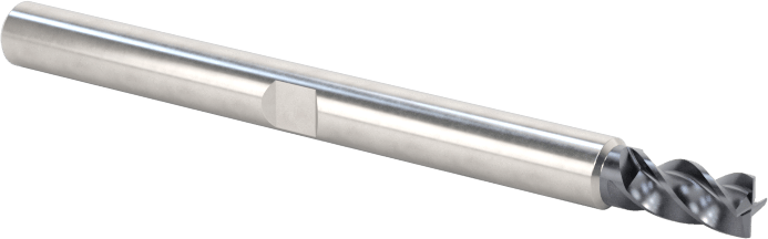 Hızlı Kesim Karbür Uçlu Freze, Kare, AlTiN Kaplamalı, 4 Kanallı, 2.5 mm Freze Çapı, 5 mm Uzunluğunda Kesim