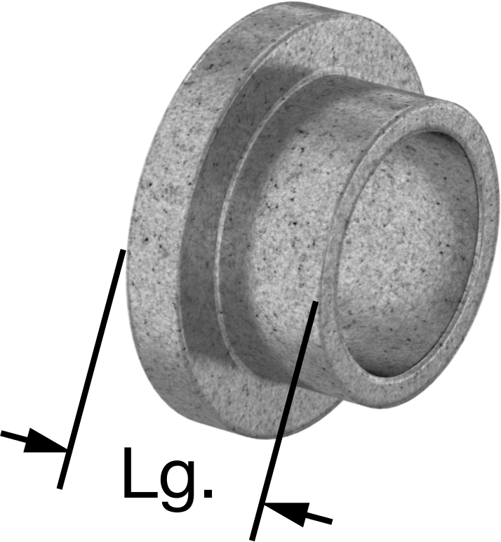 Sertifikalı Yağ Dolgulu Burçlu Yatak, 1/2" Mil Çapı ve 5/8" Gövde İç Çapı için Flanşlı, 3/8" Uzunluk — 3⁄8", 0.627", 0.501"
