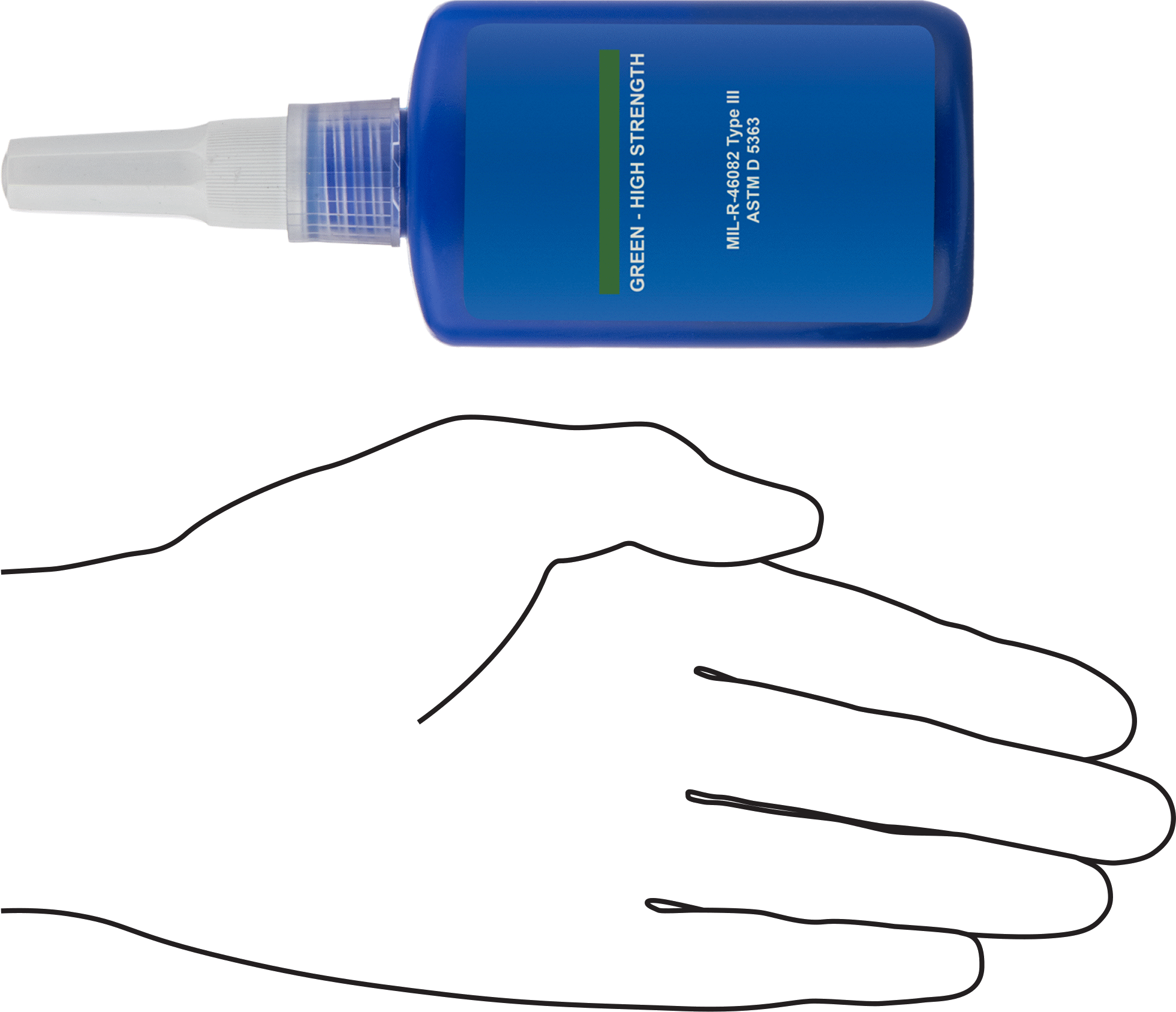 Sıkı Oturan Parçalar için Sabitleme Bileşiği, Yüksek Kilitleme Mukavemeti, 1.69 FL. oz, 0.01 inç Maksimum Boşluk Boyutu