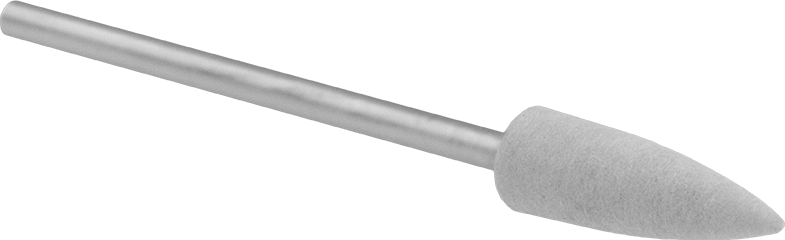 Sentetik Keçe Parlatma Bobi, Yumuşak, Sivri Uçlu Silindir, 1/4" Çap x 3/4" Uzunlukta Başlık — 1⁄8", Silindir, 1⁄4"