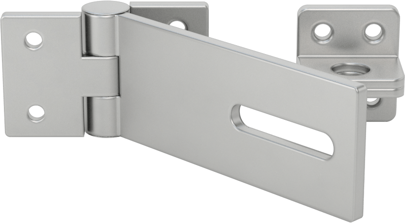 Asma Kilitli Mandal, 3-1/4" x 1-1/4" x 1/8" Kollu, Mat 304 Paslanmaz Çelik — Vida Takma, 3 1⁄4", 304 Stainless Steel, Stainless Steel