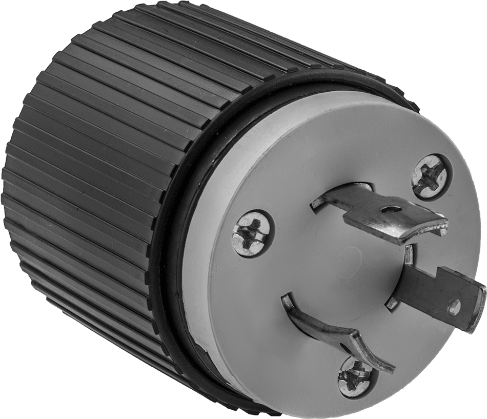 Premium Dönme Kilitli Konektör, Üç bıçaklı fiş, Topraklanmamış, NEMA L10-20 — 125V AC/250V AC, 20A, Erkek