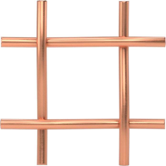 Bakır Filtre Ağı, Levhalar, 2 x 2 Örgü Boyutu, 0.437" Açıklık Boyutu
