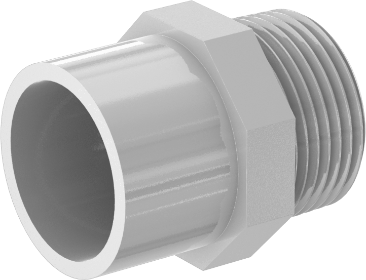 İçme Suyu için Soket Bağlantı Parçası, 1 Bakır Boru Boyutu x 1 NPT Erkek için Düz Adaptör — Adaptör, CPVC, Plastic, Düz
