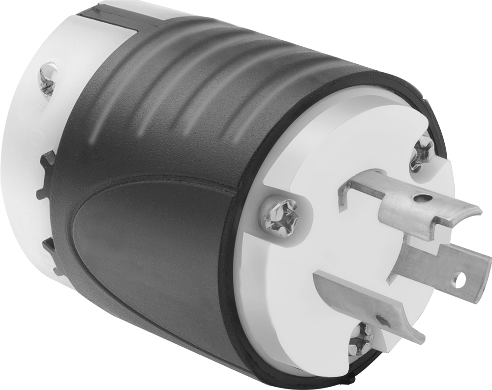 Döndürerek Kilitleme Konektörü, Üç Bıçaklı Düz Fiş, Topraklanmış, NEMA L6-20 — L6-20, 250V AC, 20 amp