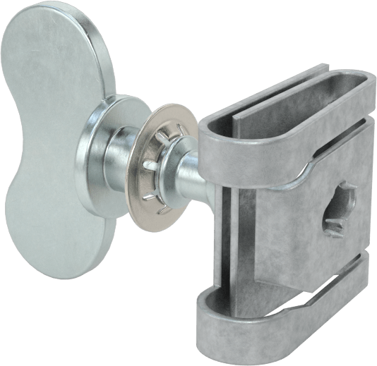 Çinko Kaplı Çelik Çeyrek Dönüşlü Sabit Panel Vidası, Klipsli Somunlu, Kanat Başlığı, 0.02"-0.114" iç kalınlık için