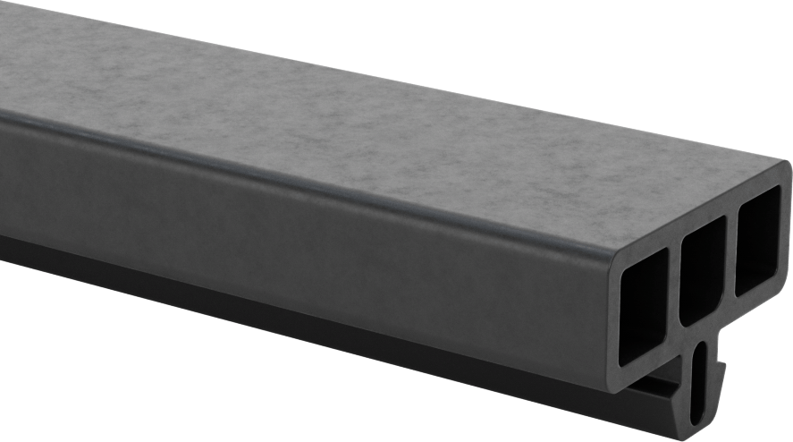 T-Yivli Çerçeve, Yüzey Koruyucu, 1.5" ve 40 mm Yüksekliğinde Ray, 1-9/16" Genişlik, Siyah
