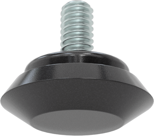 PVC Tabanlı Sert Seviyelendirme Montaj Parçaları, 1/2" Uzunlukta 1/4"-20 Dişli Çinko Kaplı Çelik Saplamalı