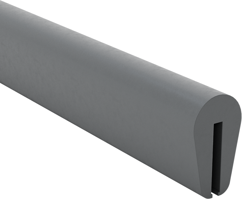 SBR Çıtası, 1/16" Genişlik x 7/16" İç Yükseklik, 2-1/2 Fit Uzunluk — 1⁄16", Gri, 19⁄32"