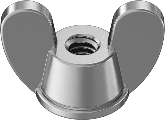 Kelebek Somun, Çinko Kaplı Çelik, 1/4"-20 Diş Boyutu, 5/8" Taban Çapı
