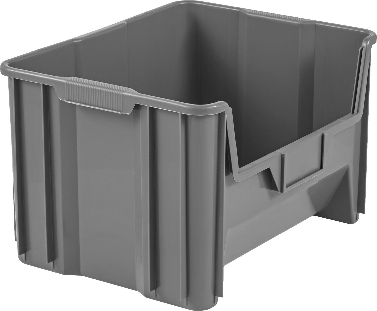 Plastik Saklama Kutusu, Etiket Tutuculu ve Tutma Kollu İstiflenebilir, 19-7/8" x 15.25" — 19 7⁄8", Black, Blue, Gray, Red, White, 15 1⁄4"