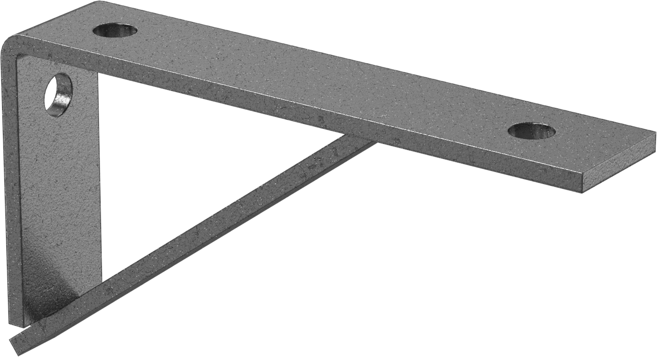Strut Kanalı Raf Braketi, Siyah Boyalı Çelik, 8-1/2" Uzunluk