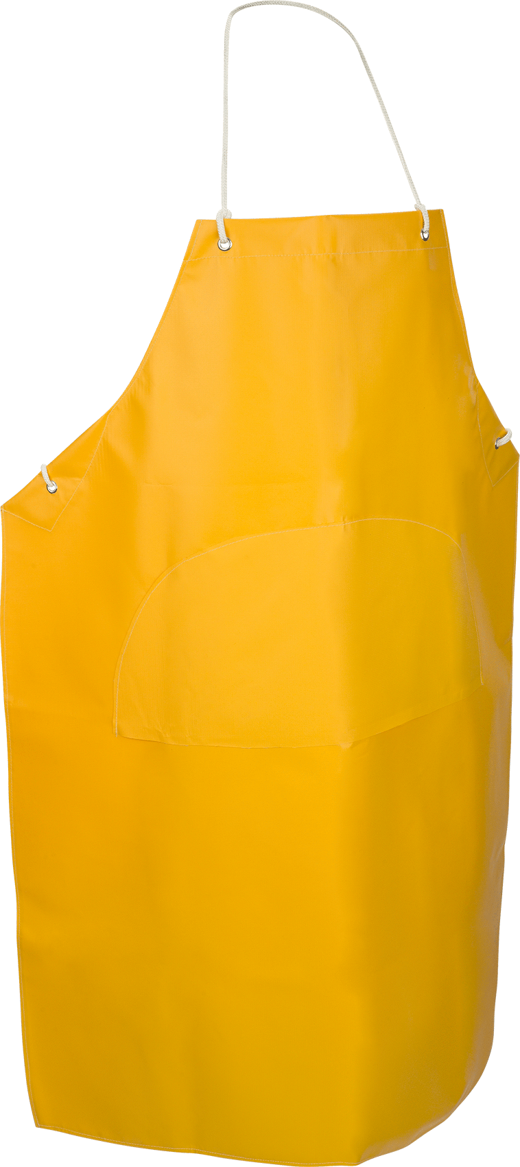Yaka Tipi Yağa Dayanıklı Atölye Önlüğü, Güçlendirilmiş Gövdeli, PVC Kaplı Polyester Kumaş — Yağa Dayanıklı, Suya Dayanıklı, Önlük, Sarı