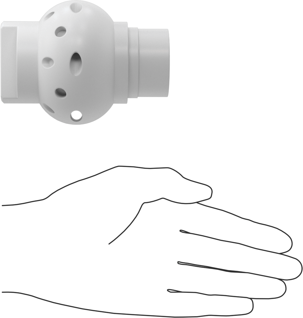 PTFE Plastik Dönen Tank Yıkama Nozulu, 1 NPT Dişi, 20 PSI'da 49.5 gpm, 0.28" Delik Çapı