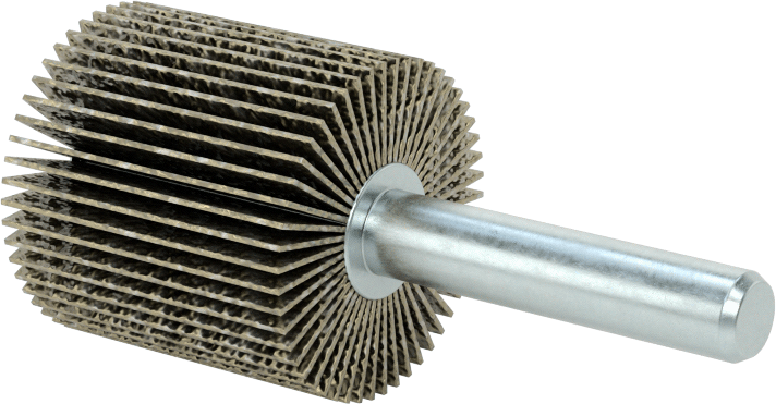 Alüminyum için Lamelli Zımpara Çarkı, Yumuşak Metal ve Metal Olmayan, Saplı, Pürüzsüz Yüzey için, 120 Kum, 1" Çap