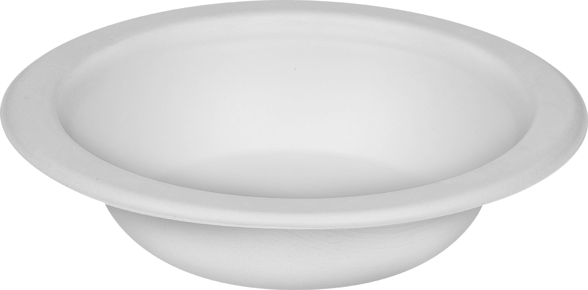 Kompostlanabilir Gıda Servis Kaseleri, 12 FL. oz Kapasite — Şeker Kamışı Lifi, 6 1⁄4", 1 1⁄2"
