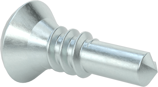Metal için Oval Başlı Delme Vidaları, Çinko Kaplı Çelik, 10 Numaralı Vida Boyutu, 5/8" Uzunluk