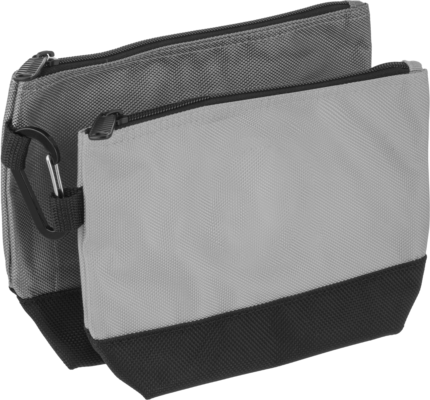 Fermuarlı Tek Cepli Alet Çantaları, Bir adet 8-1/2" x 1" x 6-1/2" Torba ve Bir adet 9" x 1" x 7 1/2" Torba — Fermuar, Nylon Fabric, Plast…