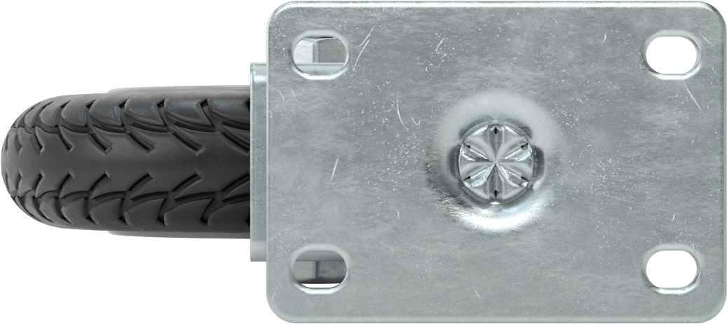 3-3/4" x 2-5/8" Montaj Plakalı Tekerlek, Patlamayan 6" Çapında Kauçuk Tekerlekli Döner Tekerlek