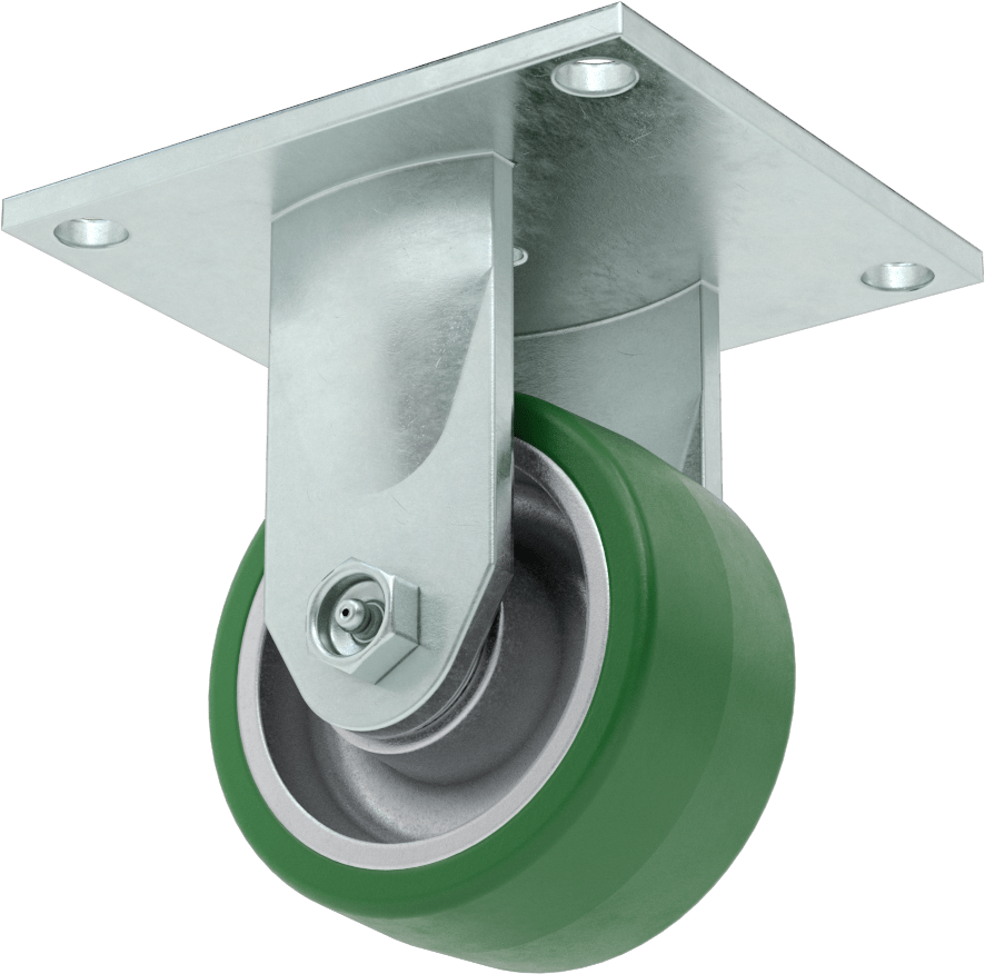 5-1/2" x 5" Plakalı Yüksek Kapasiteli Spartan Tekerlek, 4 inç Çapında 60D Durometreli Poliüretan Tekerlekli Sert