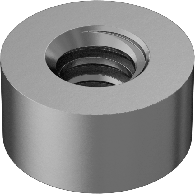 ASTM B16 360 Pirinç Acme Yuvarlak Somun, Sağ Yönlü, 3/8"-12 Diş Boyutu