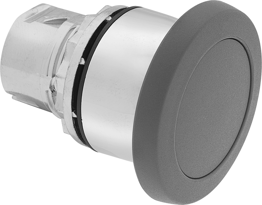 Mantar Şeklinde Basmalı Düğme Aktüatör, 1-9/16" Çap, 22 mm Metal Panel Montajlı Anahtar için