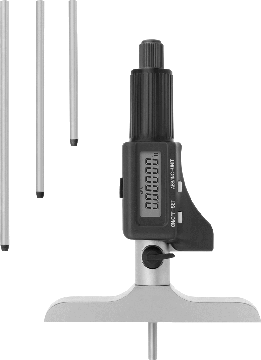 Suya Dayanıklı Elektronik Derinlik Mikrometresi, 0" ila 6" ve 0 mm ila 150 mm Ölçüm Aralığı