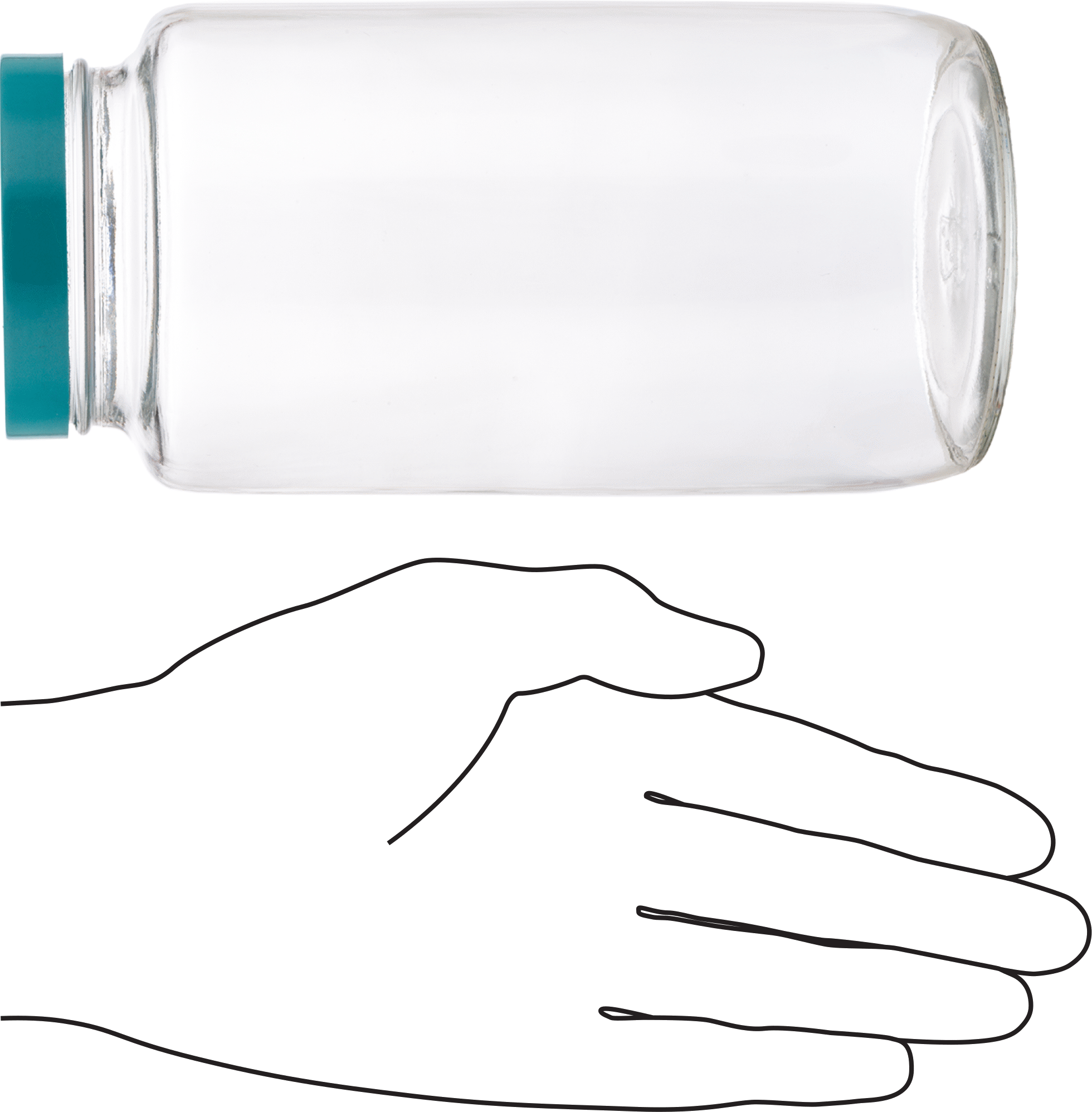 Şeffaf Cam Kavanoz, PTFE Plastik Contalı, 32 FL oz/950 ml Kapasite