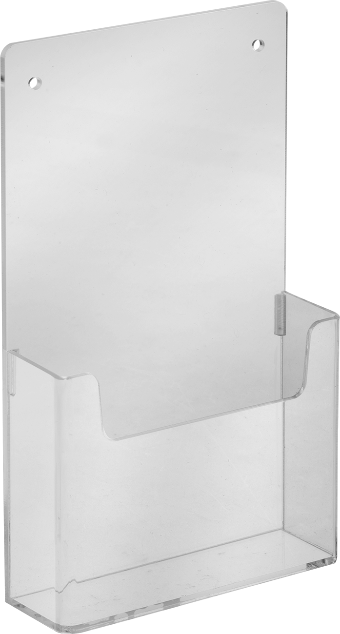Duvara Monte Şeffaf Dosya Tutucu, Bantlı, Vidalı, Manyetik Arka Yüz — Magnetic Back, Screw In, Tape On, 4 3⁄8", 1