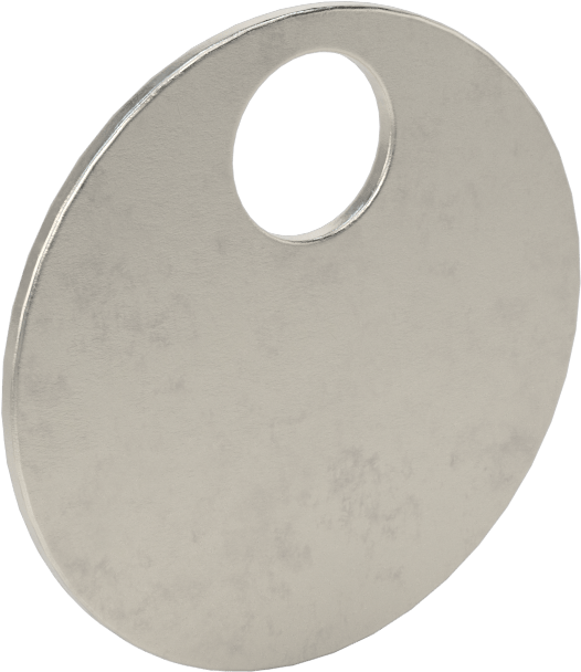Metal Gravür ve Damgalama Etiketleri, 304 Paslanmaz Çelik Daire, 1-3/8" Çap — Yuvarlak, 304 Stainless Steel, Stainless Steel, Boş