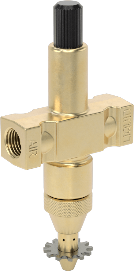 İçi Boş Konik Ultra İnce Hava Tahrikli Sisleme ve Sisleme Nozulları, İçi Boş Konik, 1/4 NPT Dişi, 20-200 Mikron Damlacık