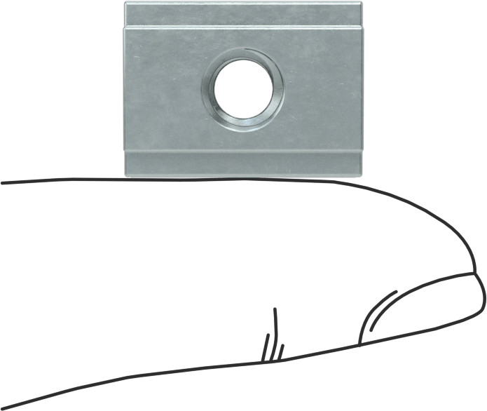 Kendinden Hizalamalı T-Yivli Çerçeve Somunları, Yaylı Tırnak, Takılabilir, 45 mm Ray için, 1/4"-20 Diş Boyutu