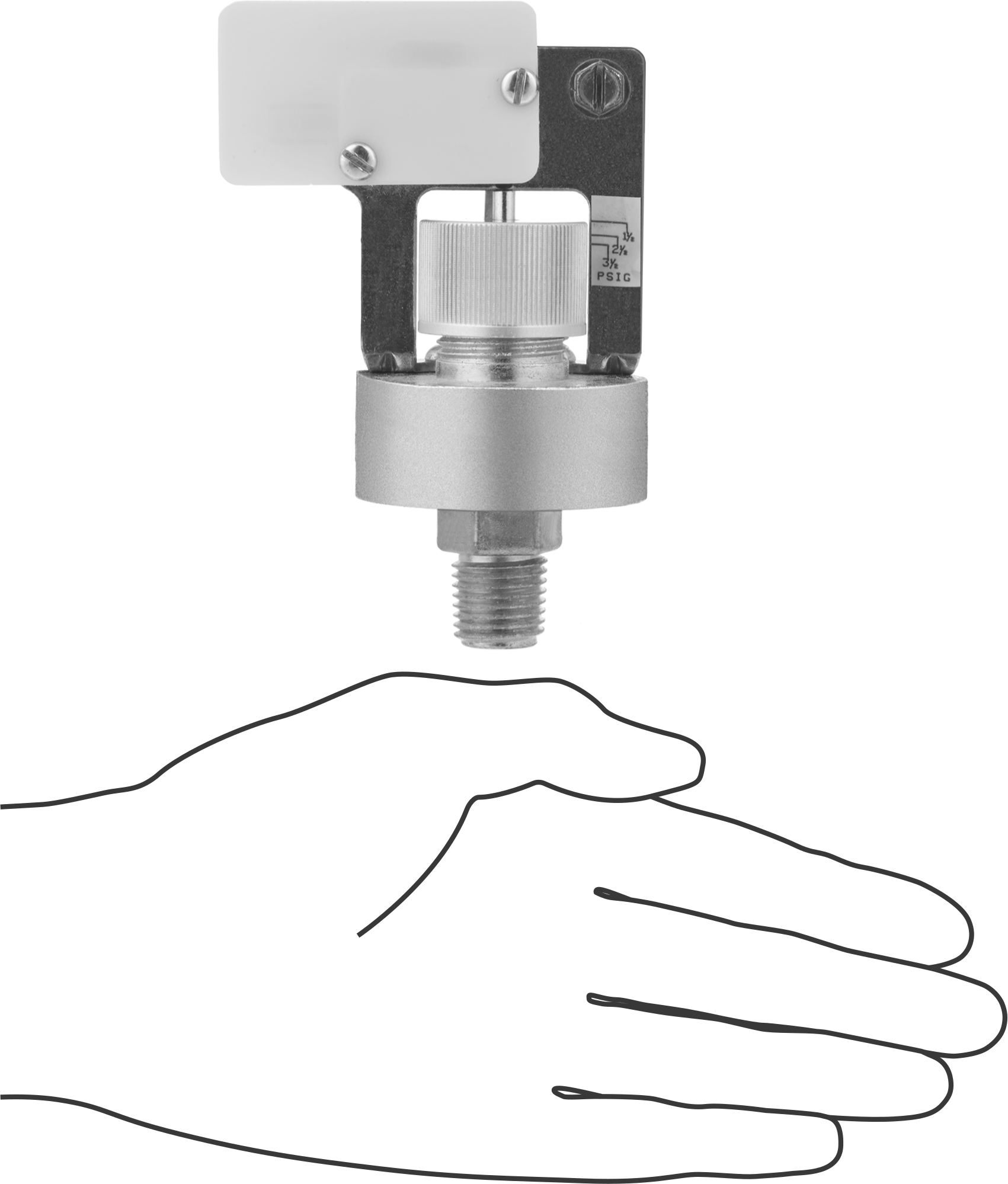 Ekonomik Basınç Şalteri, Faston Terminaller, 1/4 NPT Erkek, 1.5-3.5 PSI Ayar Noktası