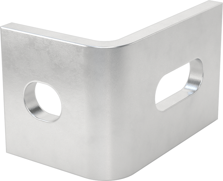 Köşe Makine Braketi, 2 adet montaj yuvalı, 6061 Alüminyum, 1-1/2" x 1" x 1"