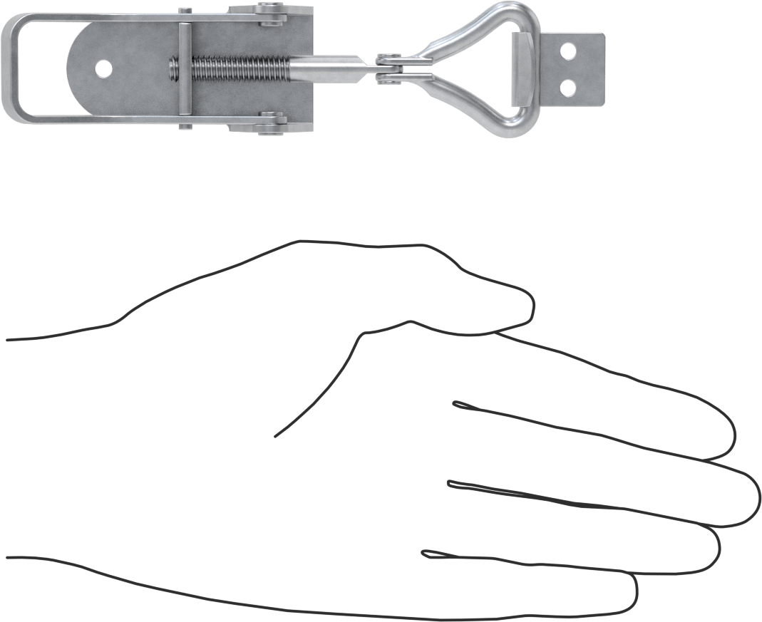 Ayarlanabilir Tutamaklı Çekme Mandalı, Galvanizli Çelik, 5-3/4" Uzunluk x 1-5/16" Genişlik